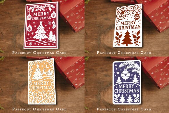 Download Papercut Christmas Card SVG Bundle - Christmas card svg Collection