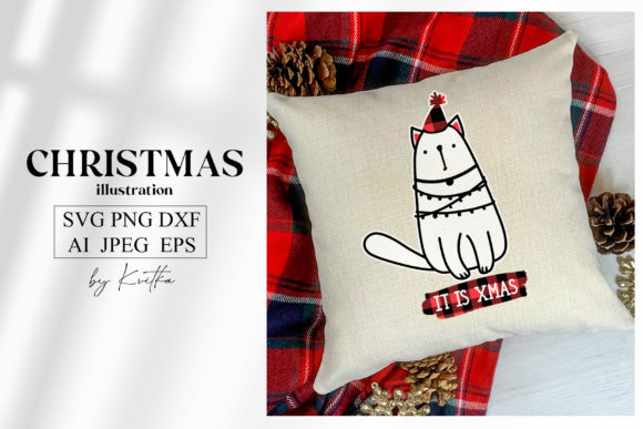 Download Christmas Cat Svg. Buffalo Plaid. - Christmas cat svg Collection